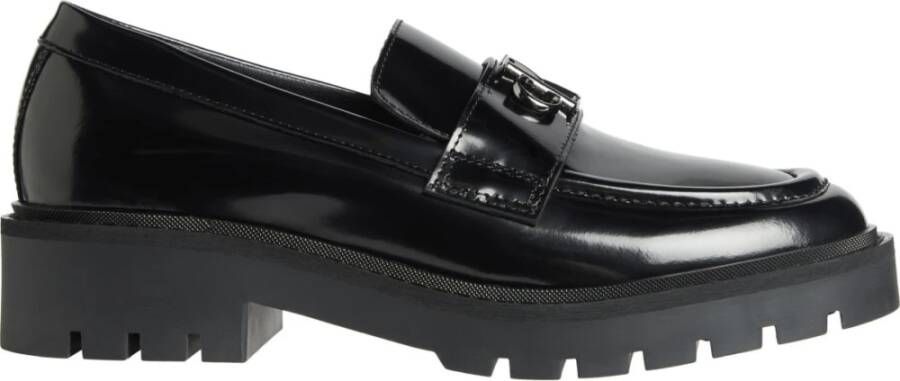 Calvin Klein Jeans Zwarte Combat Loafers voor Vrouwen Black Dames