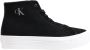 Calvin Klein Jeans Zwarte Leren Sneakers met Rubberen Zool Black Dames - Thumbnail 1