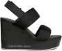 Calvin Klein Jeans Zwarte Sleehak Sandaal Webbing Vrouwen Black Dames - Thumbnail 6