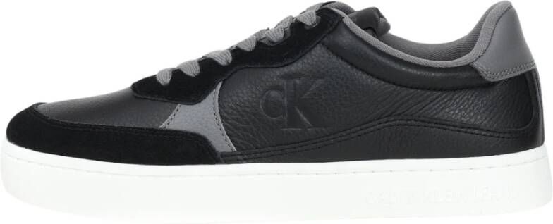 Calvin Klein Jeans Zwarte Sneakers met Suède Detail Black Heren