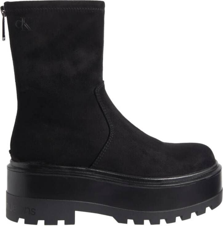 Calvin Klein Zip Flatform Dames Schoenen Herfst Winter Collectie Black Dames