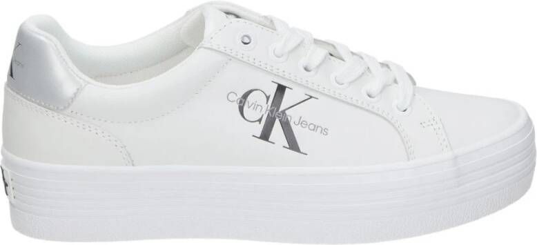 Calvin Klein Flatform Laceup Sneakers Herfst Winter Collectie Gray Dames