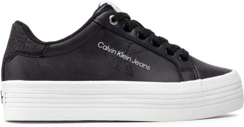 Calvin Klein Plateausneakers met fijne glitterdetails