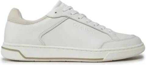 Calvin Klein Lage Top Veterschoenen van Leer White Heren