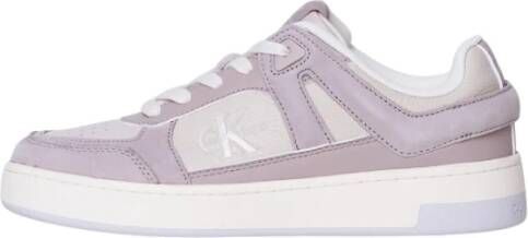 Calvin Klein Leren lage sneakers Violets Black Dames