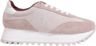 Calvin Klein Leren Sneaker Dames Herfst Winter Collectie Purple Dames