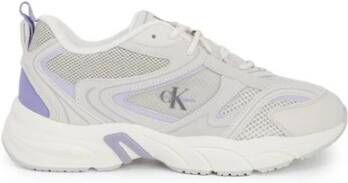 Calvin Klein Leren Sneaker met 4 5 cm Hak White Dames