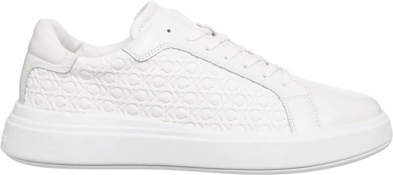 Calvin Klein Logo Patroon Veterschoenen White Heren