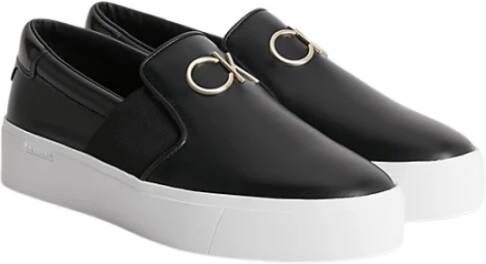 Calvin Klein Platform Slip-On Sneakers met Hardware Black Dames