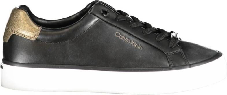 Calvin Klein Sportieve Zwarte Veterschoenen met Contrastdetails en Logoprint Black