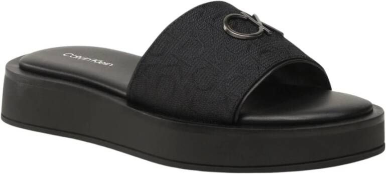 Calvin Klein Platform Sliders Zomerse Stijl Upgrade Black Dames