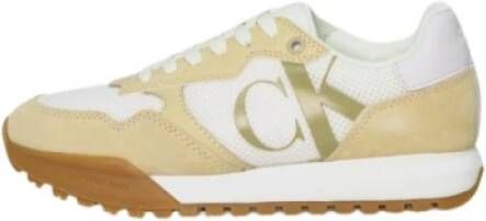 Calvin Klein Stoere Toothy Runner Sneakers Beige Dames