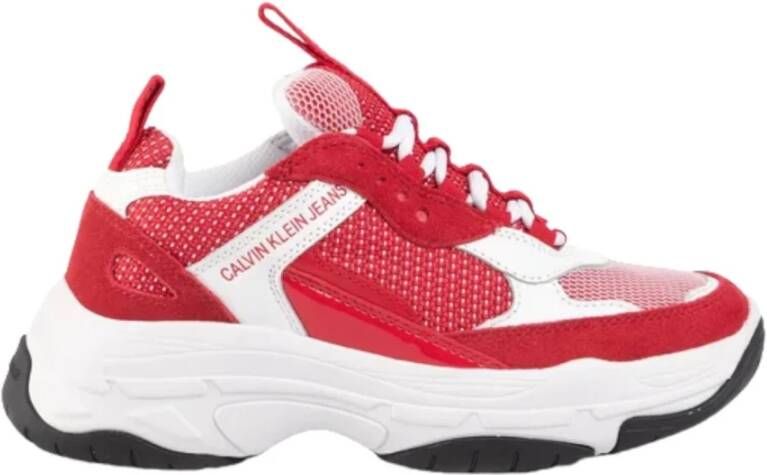 Calvin Klein Lage Sneakers Red Dames