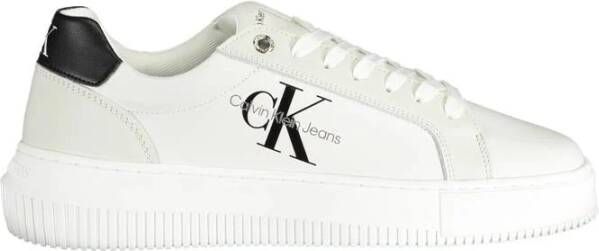 Calvin Klein Jeans Witte Casual Leren Sneakers voor Vrouwen White Dames