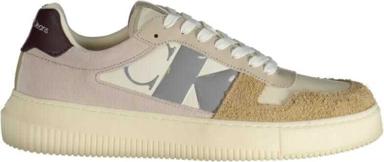 Calvin Klein Sportieve Beige Sneakers met Contrastdetails Multicolor Heren