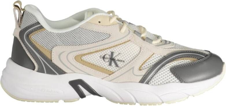 Calvin Klein Sportieve Beige Veterschoenen met Contrastdetails Multicolor Heren