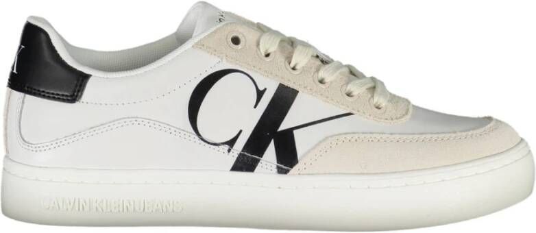 Calvin Klein Sportieve Veterschoenen Wit Contrast Print White Dames