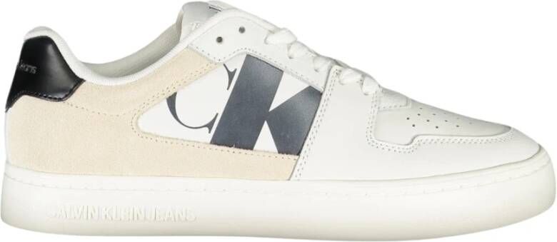 Calvin Klein Sportieve Vetersneakers Wit Print Logo Multicolor Heren