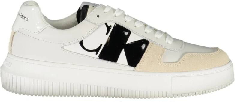 Calvin Klein Sportieve witte sneakers met logoprint White Dames