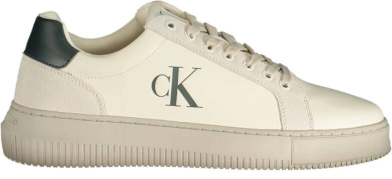 Calvin Klein Sportieve witte sneakers met print en logo White Heren