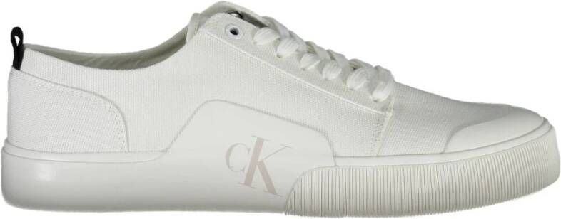 Calvin Klein Sportieve witte vetersneakers met logo White Heren