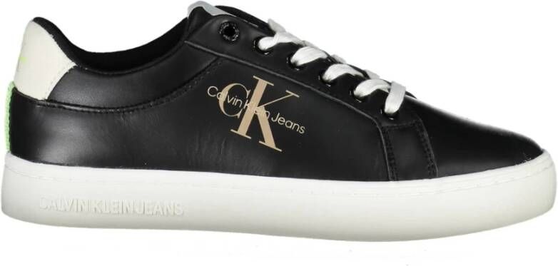 Calvin Klein Sportieve zwarte damessneakers met contrastdetails Black Dames