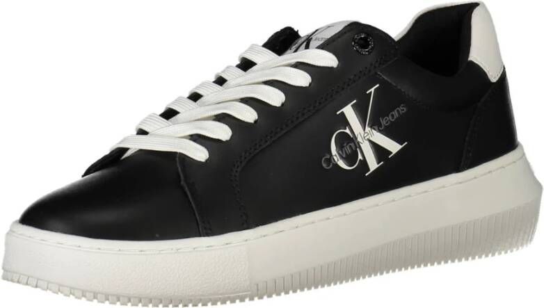 Calvin Klein Sportieve zwarte damessneakers met logoprint Black Dames