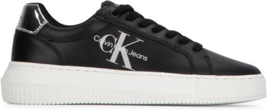 Calvin Klein Zwarte Sneaker van Hoogwaardig Polyester met Contrasterende Details Zwart