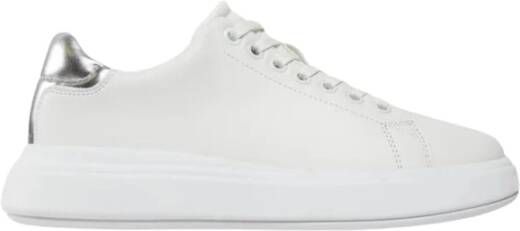 Calvin Klein Verhoogde Cupsole Veterschoenen van Leer White Dames