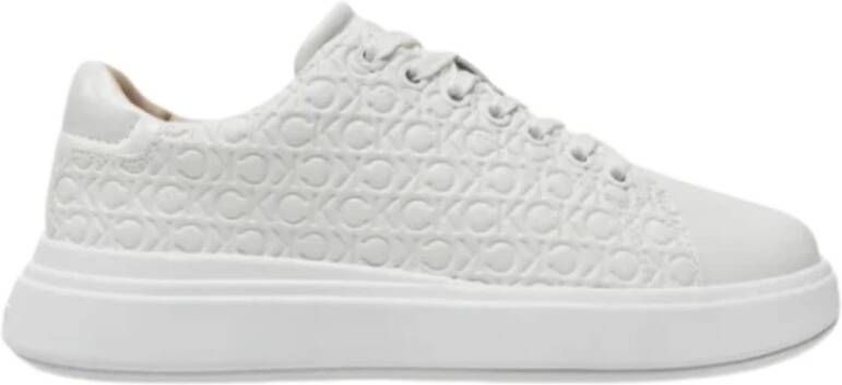 Calvin Klein Veterschoenen Cupsole Mono Stijl White Dames