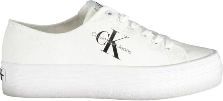 Calvin Klein White Cotton Sneaker Wit Dames