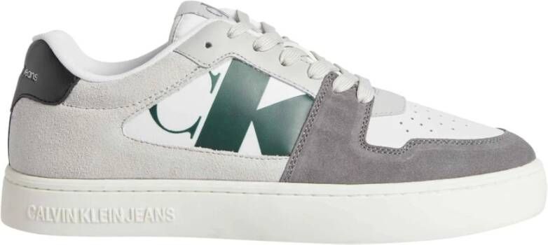 Calvin Klein Witte Leren Lage Sneakers White Heren