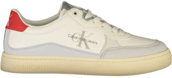 Calvin Klein Witte Polyester Sneaker met Contrastdetails White Heren