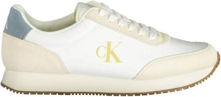 Calvin Klein Witte Polyester Sneaker met Zool White Heren