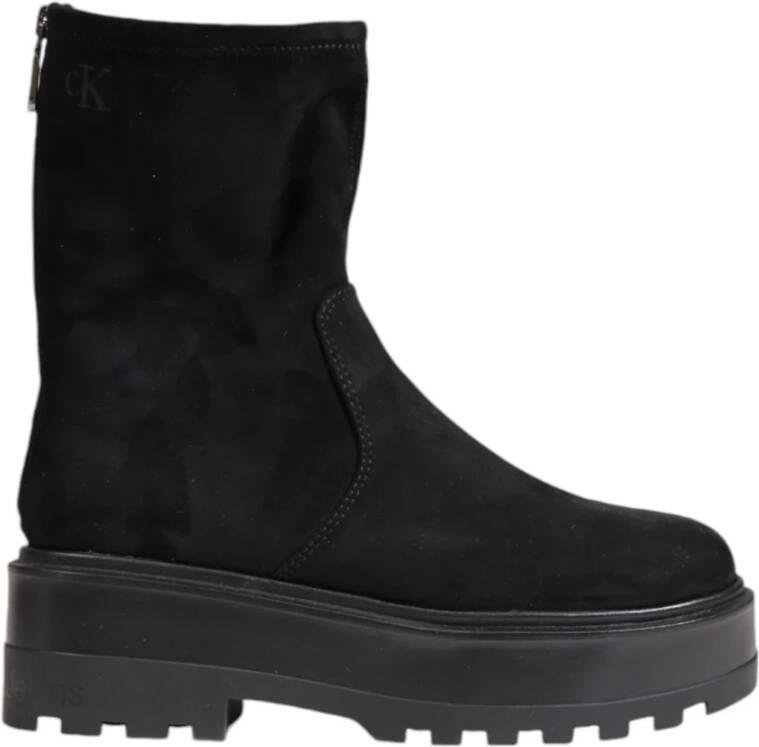 Calvin Klein Zip Flatform Dames Schoenen Herfst Winter Collectie Black Dames