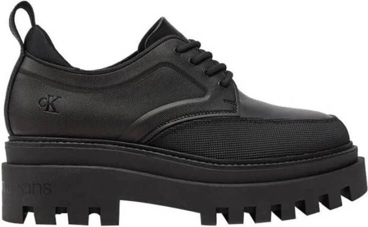 Calvin Klein Zwarte Casual Veterschoenen Black Dames