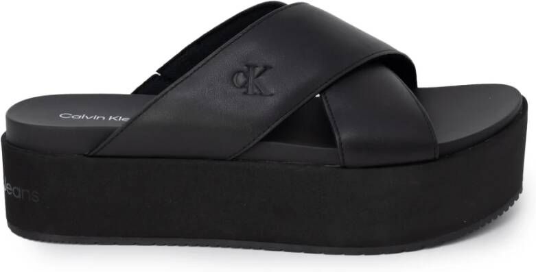 Calvin Klein Slippers FLATFORM CROSS MG UC platform summer shoe slippers with cross strap