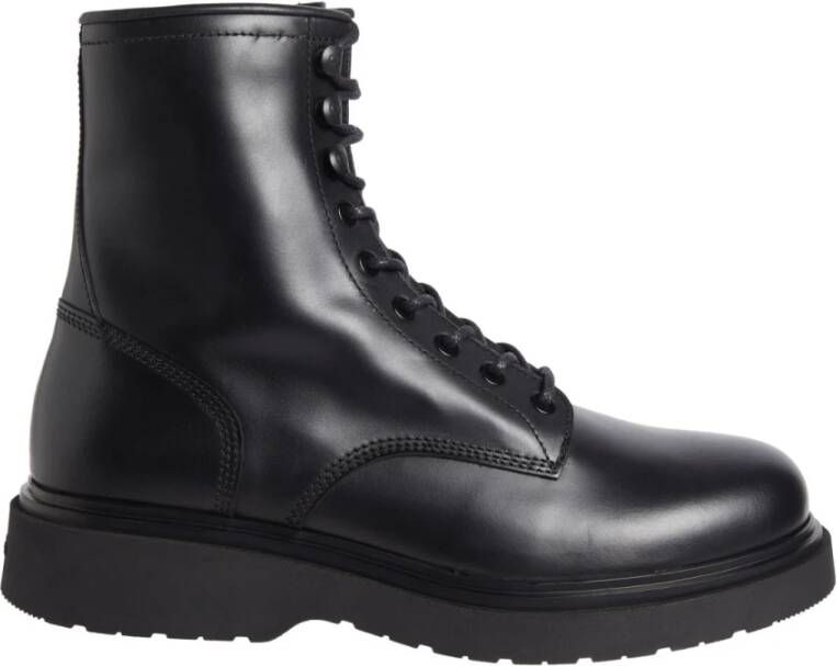 Calvin Klein Zwarte Gesloten Veterschoenen Black Heren