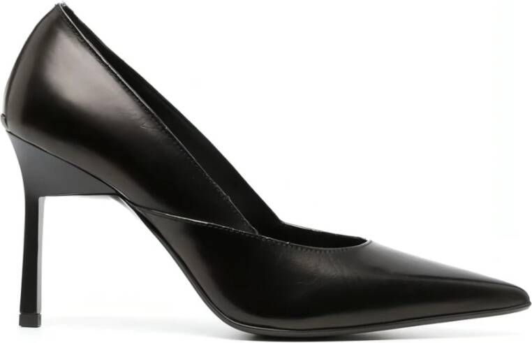 Calvin Klein Zwarte Leren Pump 90 Black Dames