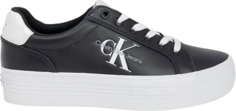 Calvin Klein Flatform Laceup Sneakers Herfst Winter Collectie Black Dames