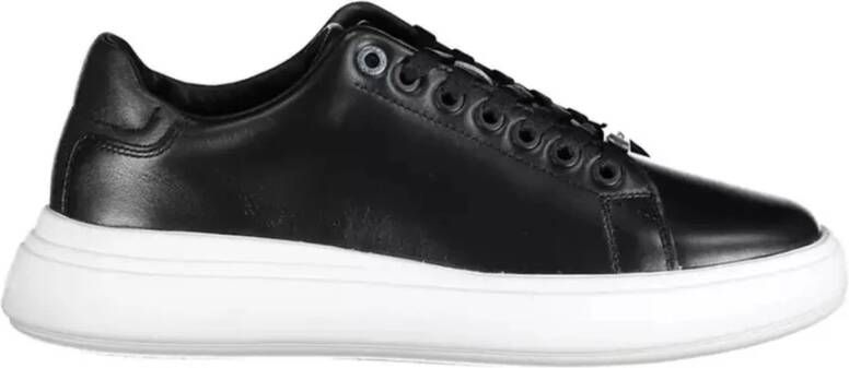 Calvin Klein Zwarte Polyester Sneaker met Contrasterende Details Zwart