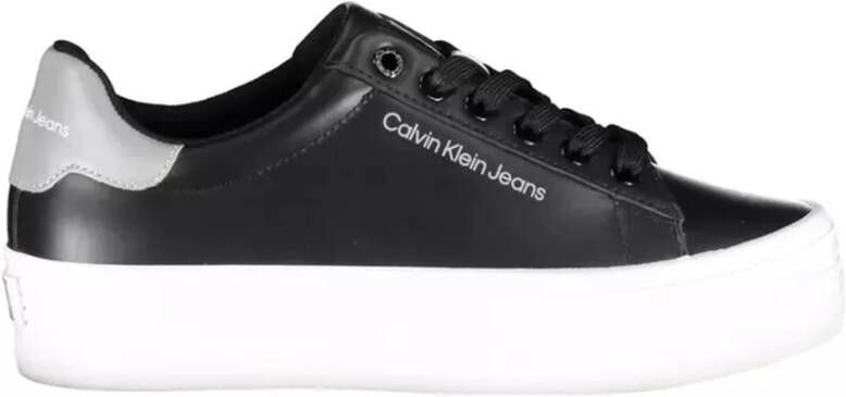 Calvin Klein Zwarte Polyester Sneaker met Contrasterende Details Zwart Dames