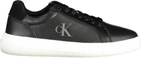 Calvin Klein Zwarte Polyester Sneaker met Strak Design Black Heren