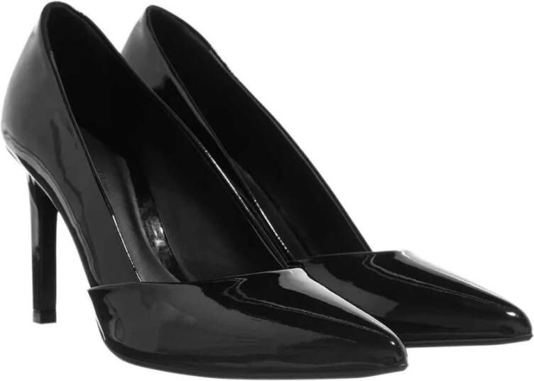 Calvin Klein Zwarte Stiletto Pump met Logo Applicatie Black Dames