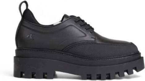 Calvin Klein Zwarte Veterschoenen met Rubberen Zool Black Dames