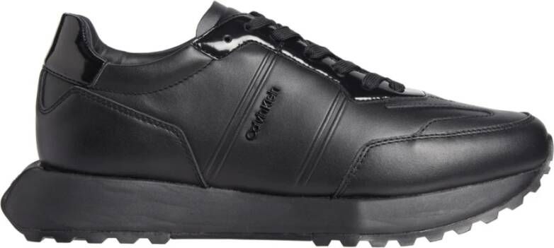 CK Calvin Klein Leren sneakers met plateauzool model 'LOW TOP LACE UP'