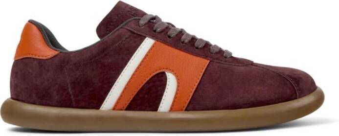 Camper Bordeaux Sneakers met Oranje en Witte Details Red Dames