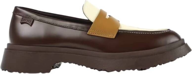 Camper Bruin beige en ivoor lederen loafers Brown Dames