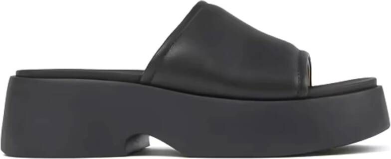 Camper Tasha Leren Plateau Sandalen Black Dames