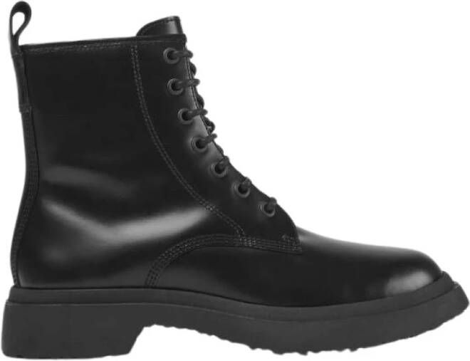 Camper Damesleren veterschoenen met lichte zool en OrthoLite inlegzool Black Dames